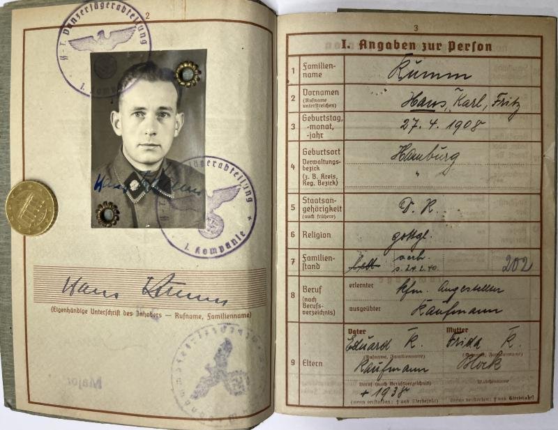 Wehrpass - 'Waffen-SS' - 'T'.Div. - Kumm — image 4