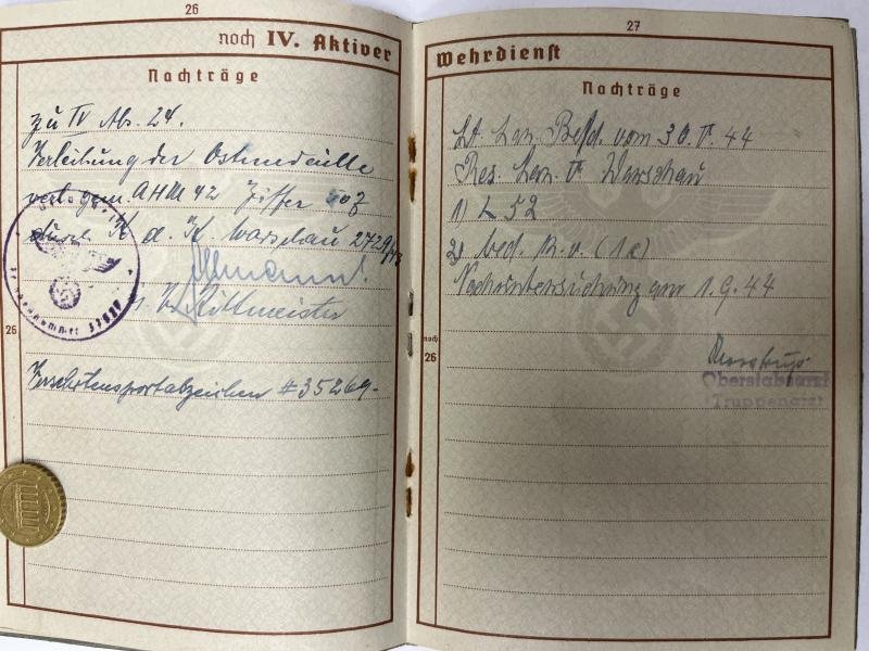 Wehrpass / citations grouping - WH (Heer) - Z.E.L.(Zentral-Ersatzteil-Lager 312 - Fery — image 6