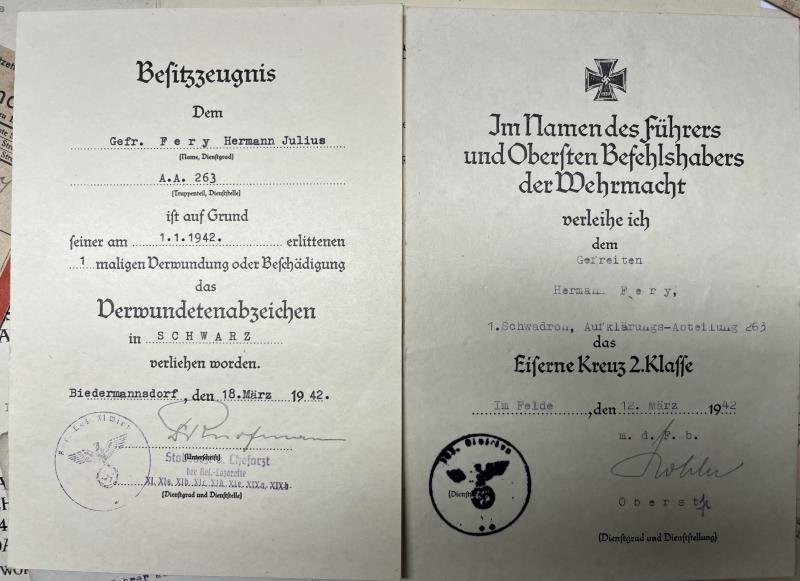 Wehrpass / citations grouping - WH (Heer) - Z.E.L.(Zentral-Ersatzteil-Lager 312 - Fery — image 8