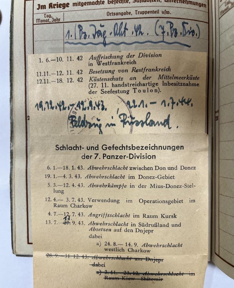 Wehrpass - WH (Heer) - 7.Pz.Div. - Barlage — image 7