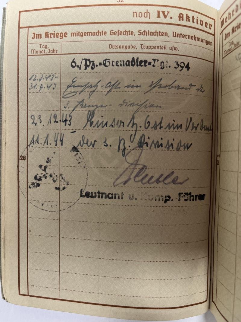 Wehrpass - WH (heer) - 3.Pz.Div. - Zint — image 8