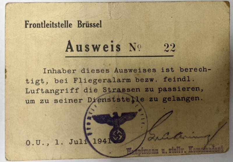 'Frontleitstelle Brüssel' - permit. — image 2