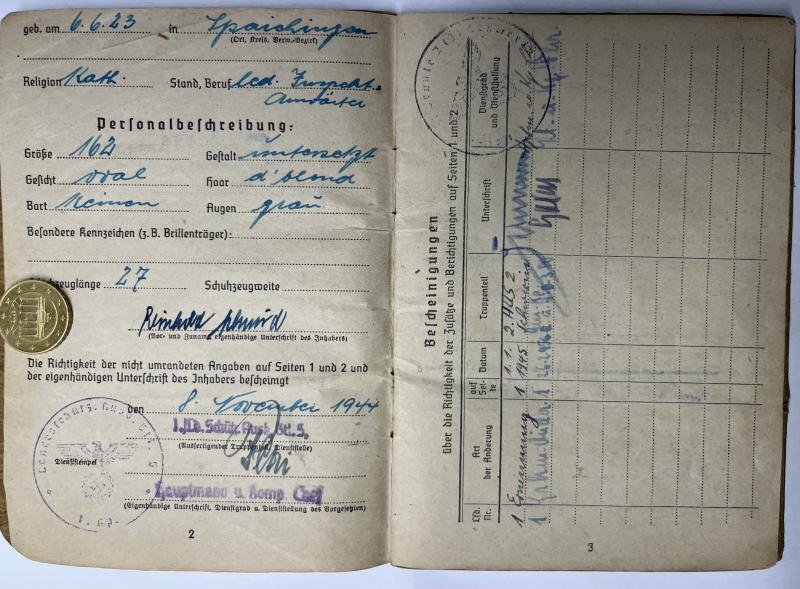 Soldbuch - WH (Heer) - 110.Inf.Div. - Schmid — image 3