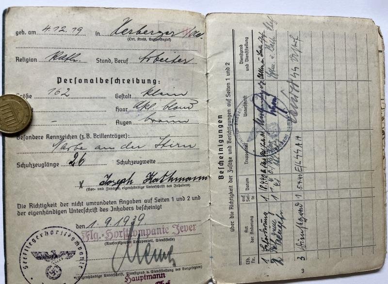 Soldbuch - Luftwaffe /'Waffen-SS'- LSSAH - Kattmann — image 3