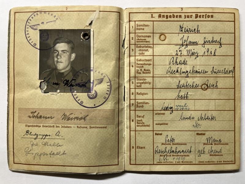 Wehrpass/citation grouping - Luftwaffe - (Pz.) S.G.9 - DAK - Weirich — image 5