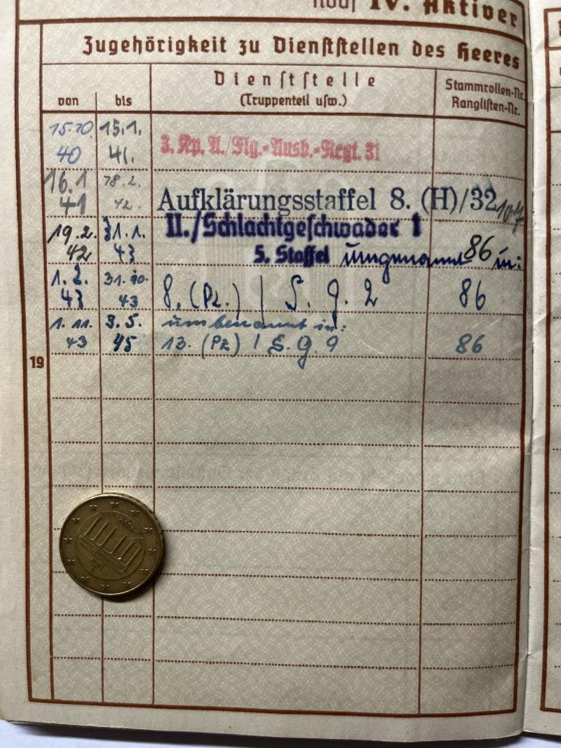 Wehrpass/citation grouping - Luftwaffe - (Pz.) S.G.9 - DAK - Weirich — image 6