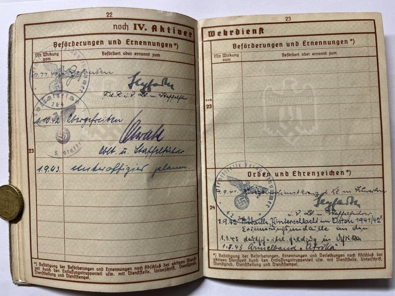 Wehrpass/citation grouping - Luftwaffe - (Pz.) S.G.9 - DAK - Weirich — image 7