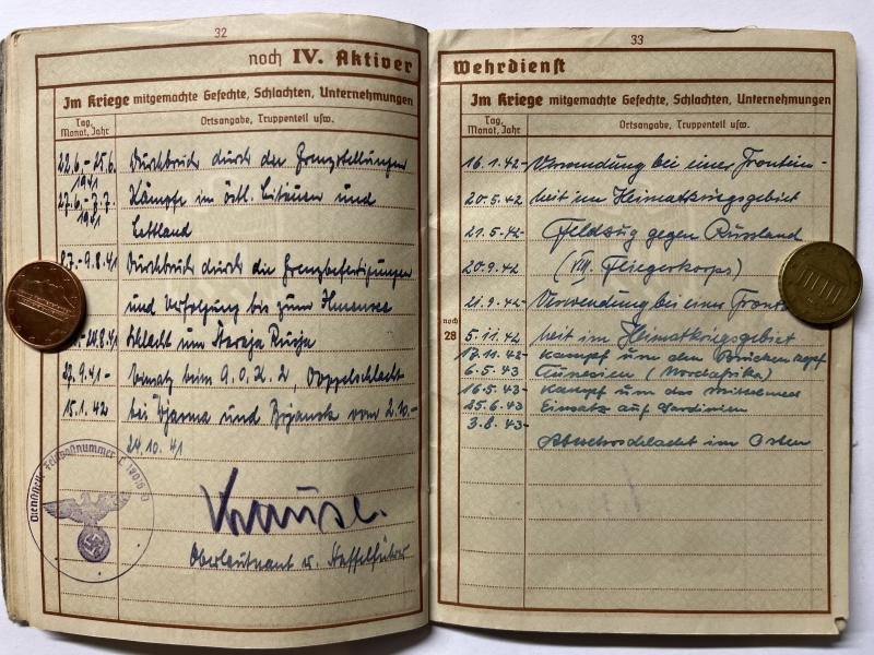 Wehrpass/citation grouping - Luftwaffe - (Pz.) S.G.9 - DAK - Weirich — image 8