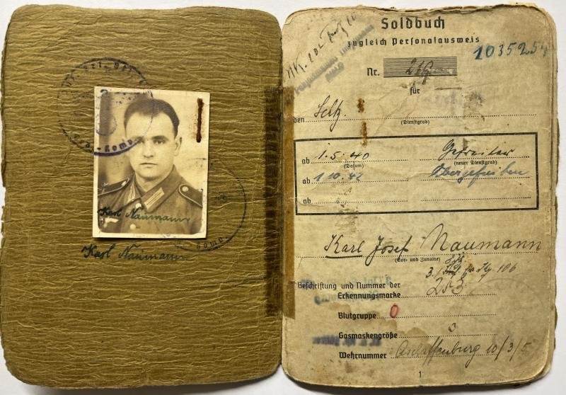 Soldbuch - WH (Heer) - 214.Inf.Div./39.Inf.Div./Landes-Schützen Btl.491 - Naumann — image 2