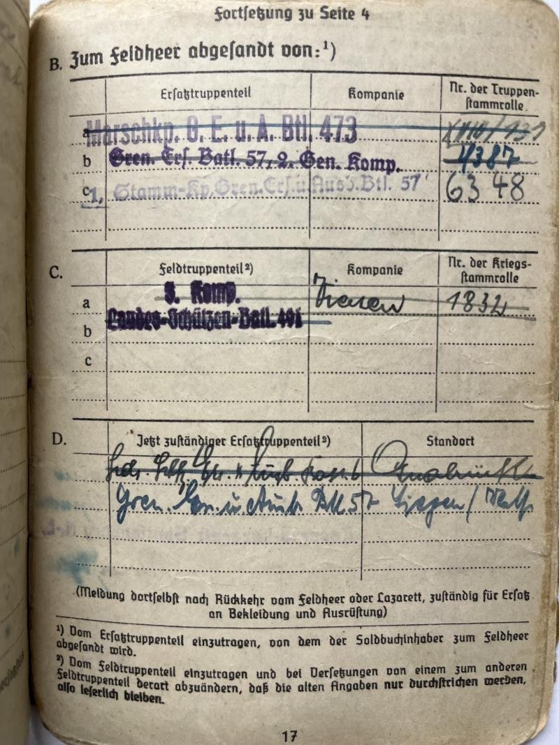 Soldbuch - WH (Heer) - 214.Inf.Div./39.Inf.Div./Landes-Schützen Btl.491 - Naumann — image 6