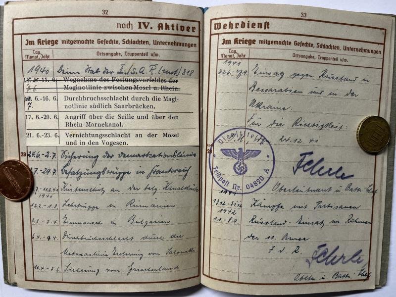 Wehrpass - WH (Heer) - s.Art.Rgt.818/11.Armee - Wiards — image 8