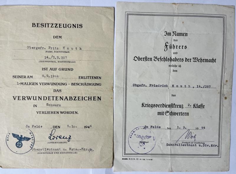 Citation set - WH (Heer) - 96.Inf.Div. - Knuth — image 2