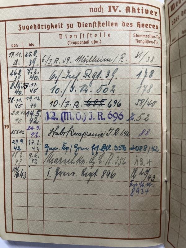 Wehrpass/Soldbuch/citation WH (Heer) - 265.Inf.Div. - St.Nazaire - Hambüch — image 3