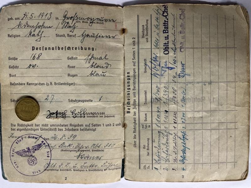 Soldbuch - Luftwaffe - 16.Flak Div. - Hoffmann — image 3