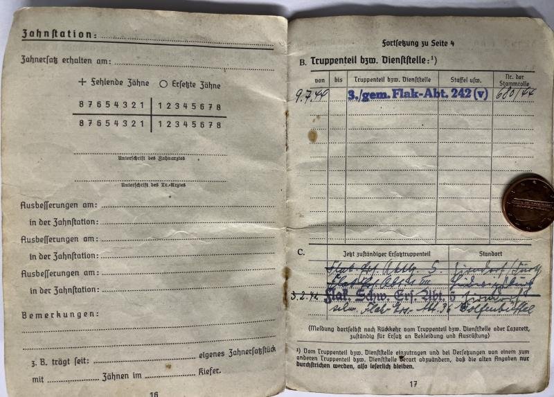 Soldbuch - Luftwaffe - 16.Flak Div. - Hoffmann — image 6