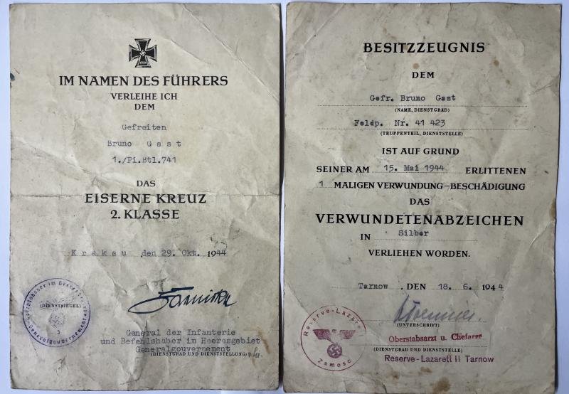 Citation set - WH (Heer) - Pi.Btl.741 - Gast — image 2