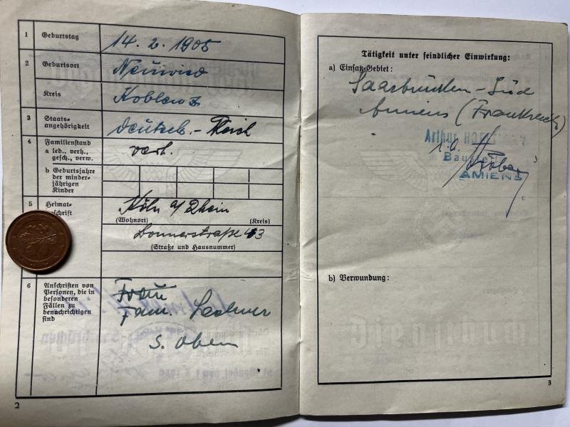 'Dienstbuch' - 'Organisation Todt' grouping - Lechner — image 4