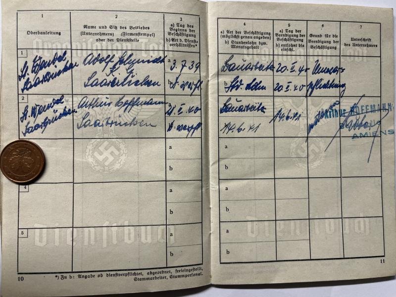 'Dienstbuch' - 'Organisation Todt' grouping - Lechner — image 5