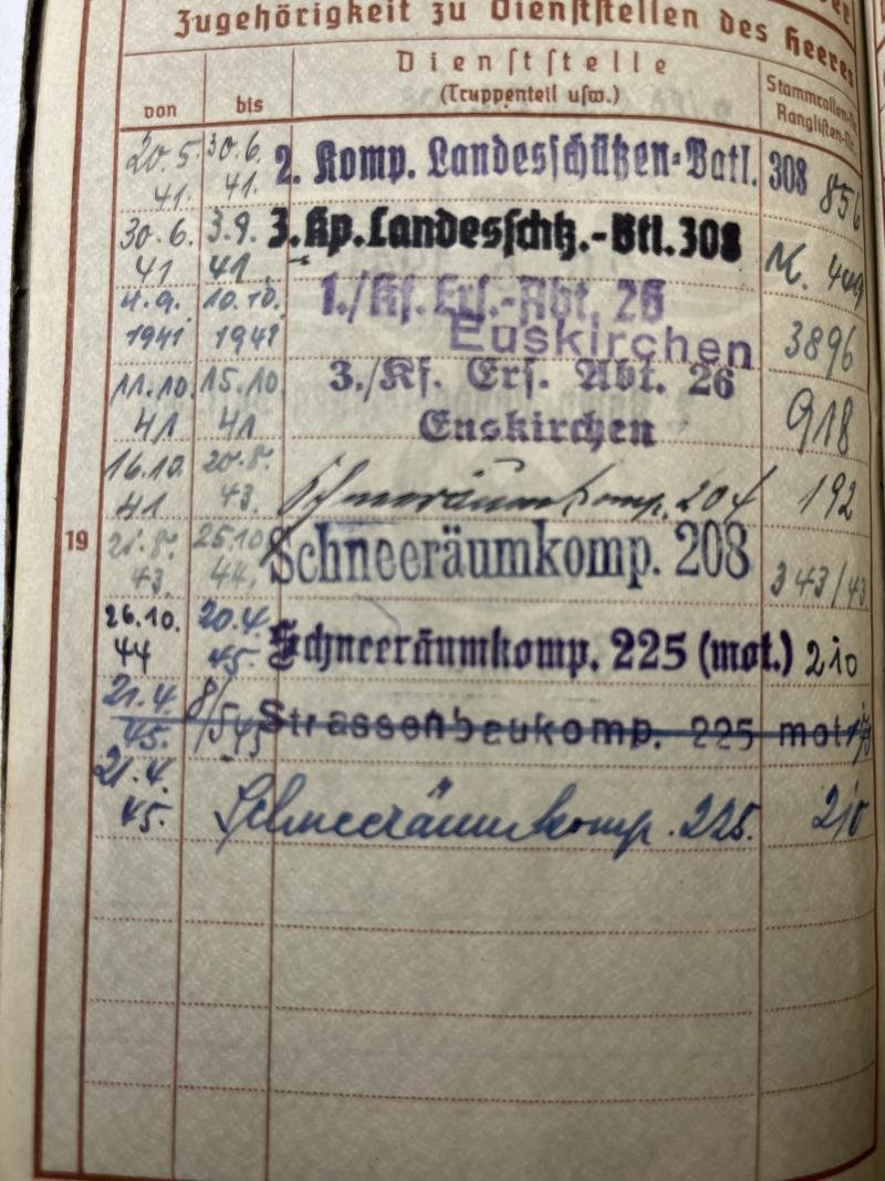 Wehrpass - WH (Heer) - Schneeräumkomp.225 - Weber — image 4