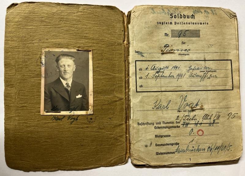 Soldbuch - WH (Heer) - Fest.Inf.Btl.1462 - Vogt — image 2