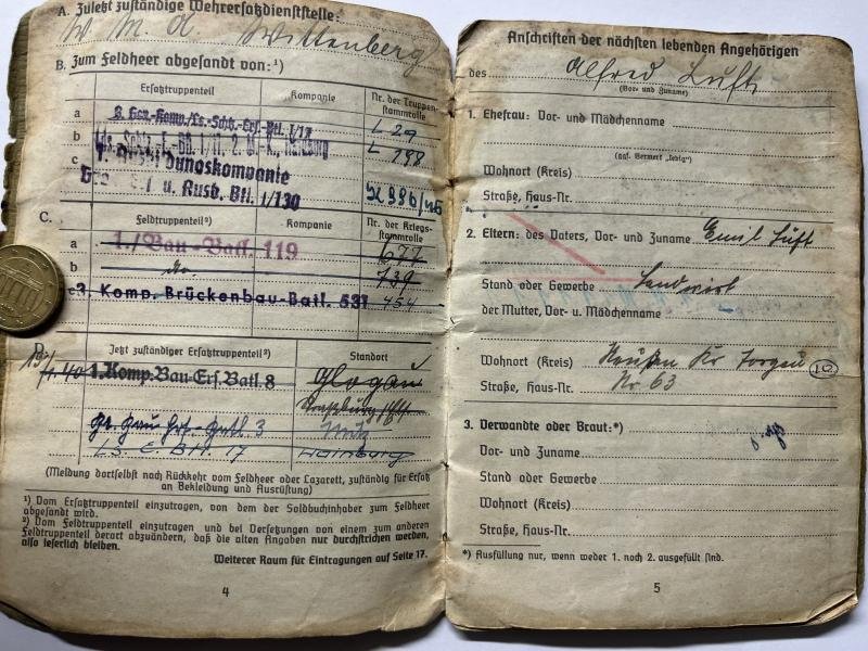 Soldbuch WH (Heer) - 180.Inf.Div. - Lüth — image 4