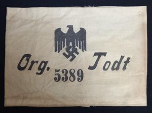 WW2 GERMAN THIRD REICH ORGANISATION TODT ARMBAND