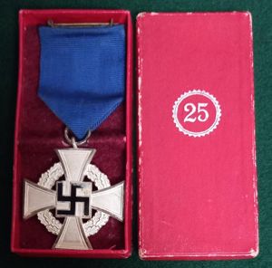 GERMAN WW2 CIVIL SERVICE LSGC FOR 25 YEARS SERVICE