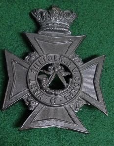 THE WEST SUFFOLK RIFLE VOLUNTEERS HELMET PLATE