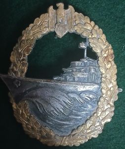 GERMAN WW2 KRIEGSMARINE DESTROYERS BADGE
