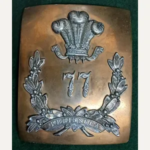 77th REGIMENT OF FOOT. OFFICER'S CROSS BELT PLATE