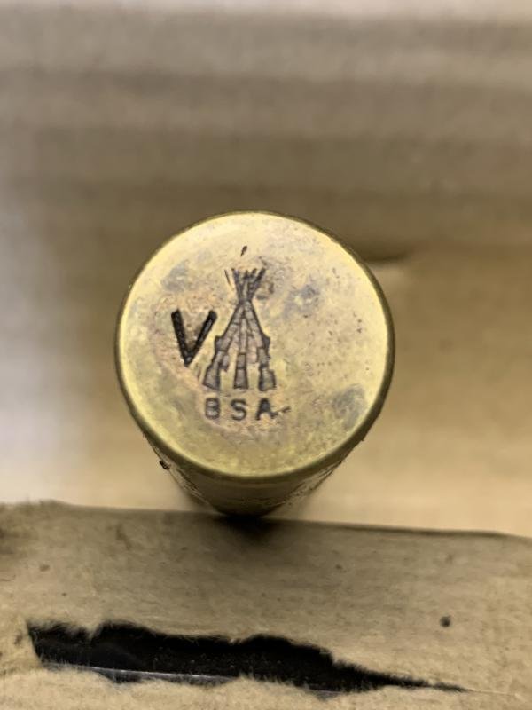 LEE ENFIELD BRASS OIL BOTTLE. BSA MARKED. — image 2