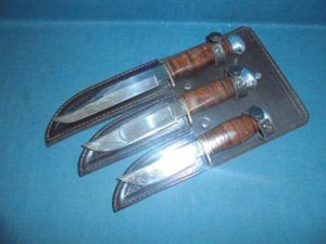 Three Nowill Bowie Knives on one Sheath S/n 02647