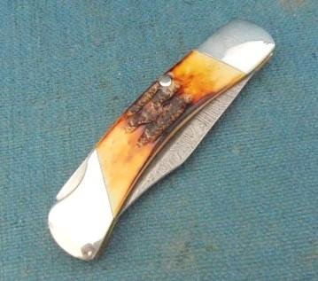 Bear & Son Damascus Folding Knife S/n 03037 — image 2