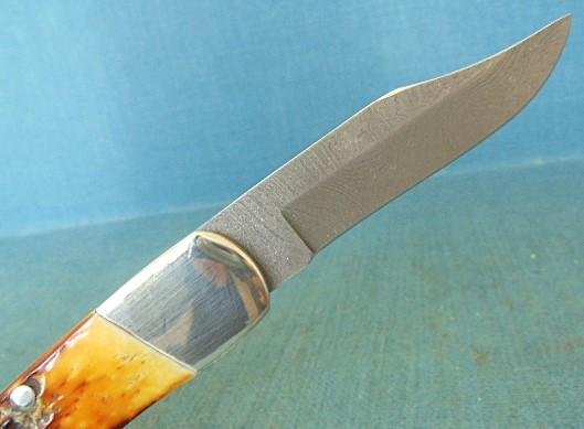 Bear & Son Damascus Folding Knife S/n 03037 — image 6