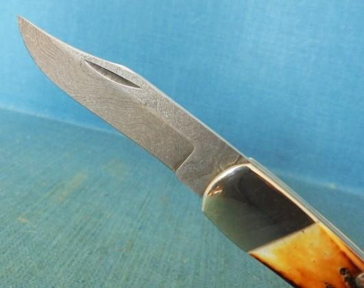 Bear & Son Damascus Folding Knife S/n 03037 — image 7