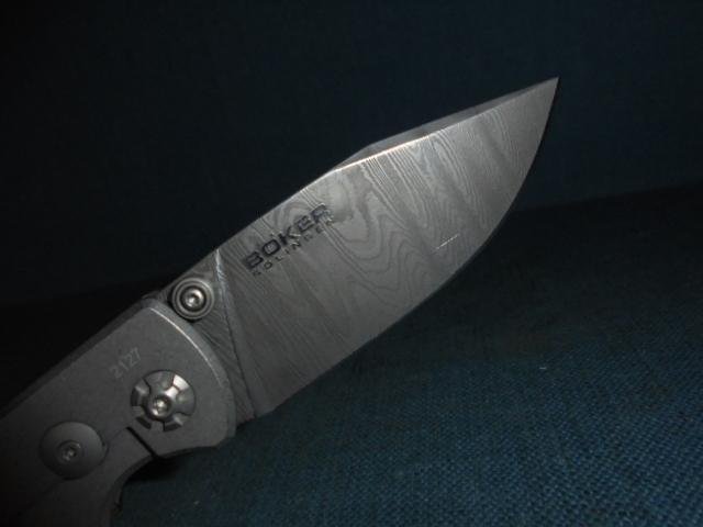 Scarce Boker M4 Sherman Damascus Folder S/n 03144 — image 5