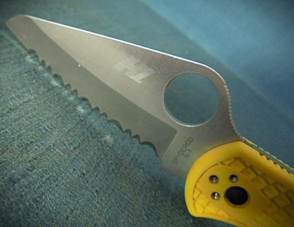 Spyderco Salt 2 Yellow Serrated Folder S/n 03160 — image 6