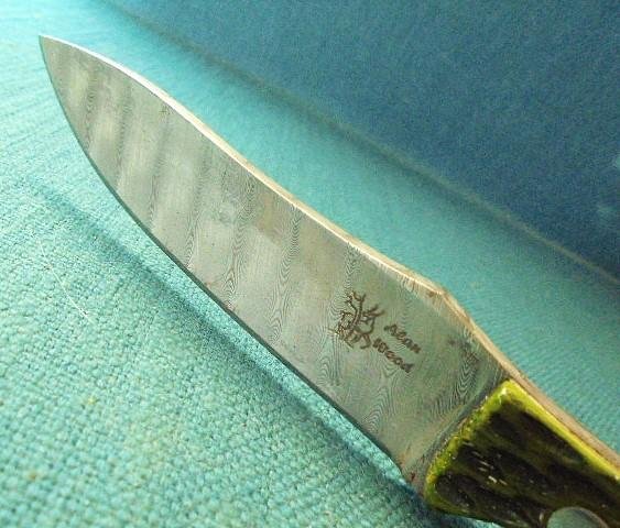 Rare Alan Wood Damascus Knife S/n 03203 — image 5