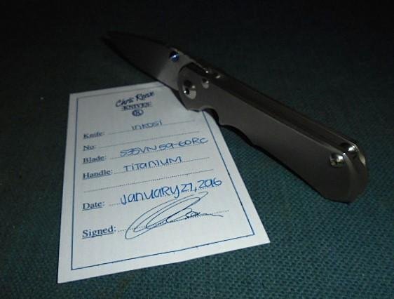 2016 Dated Chris Reeve Small Inkosi Plain Locking Knife S/n 03222 — image 10