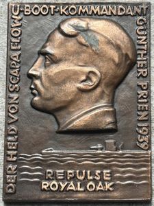 3rd Reich Plakette U-Boot Kommandant Günter Prien
