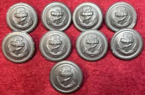 3rd Reich Kriegsmarine Gekörnte Knöpfen 9 Stück (20 mm)