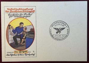 3rd Reich Postkarte Unfallbekämpfung der Deutschen Reichspost