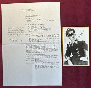 3rd Reich Luftwaffe RKT Heinrich Starke Oberst. (Nachkrieg) Unterschrift und …