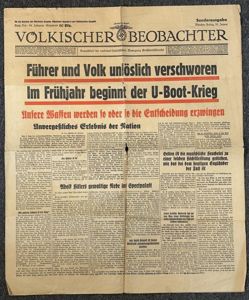 3rd Reich Völkischer Beobachter Beginn der U-Boot-Krieg (1941)