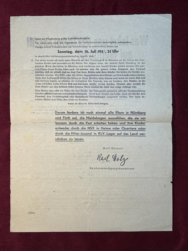 3rd Reich Luftangriffe auf München Luftschutz Brief — image 2