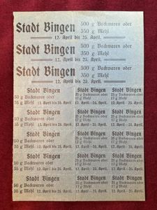 Nachkriegzeit Lebensmittelmarke