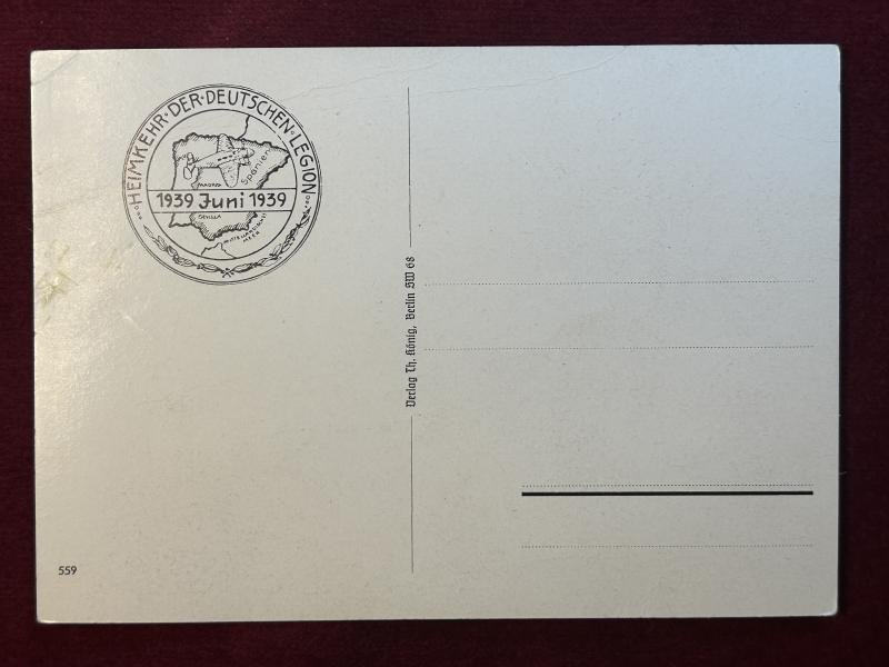 3rd Reich Heimkehr der deutschen Legion (Condor) Postkarte — image 2