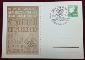 3rd Reich KdF Deutsche Sammlergemeinschaft Ansichtkart 1937