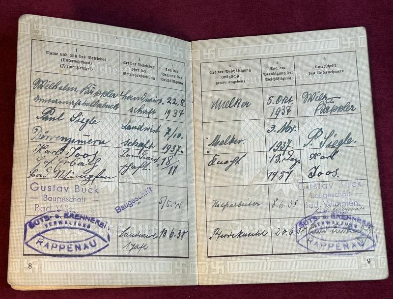 Deutsche Reich Arbeitsbuch (1936-1944) — image 5