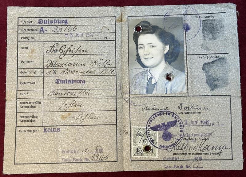 3rd Reich Kennkarte Deutsches Reich (1942-1947) — image 2